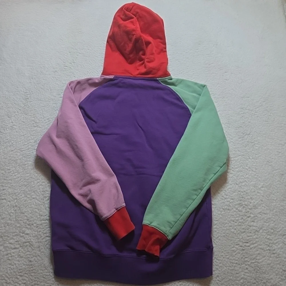 TEDDY FRESH Sweatshirt‎ Mens Large Hoodie Color Block Hooded Pockets Multicolor
